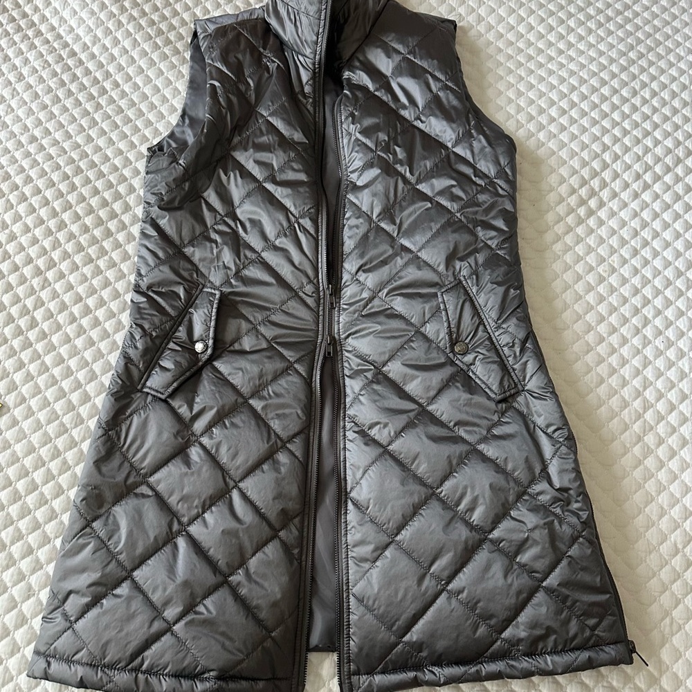 Anatomie Gray Quilted Vest with High Collar - Picture 4 of 10